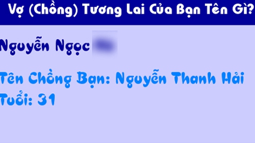 Vợ hoặc chồng tương lai của bạn tên gì?: Nhảm nhí, thì sao?